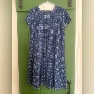 J. McLaughlin Navy and White Patterned swing Dress